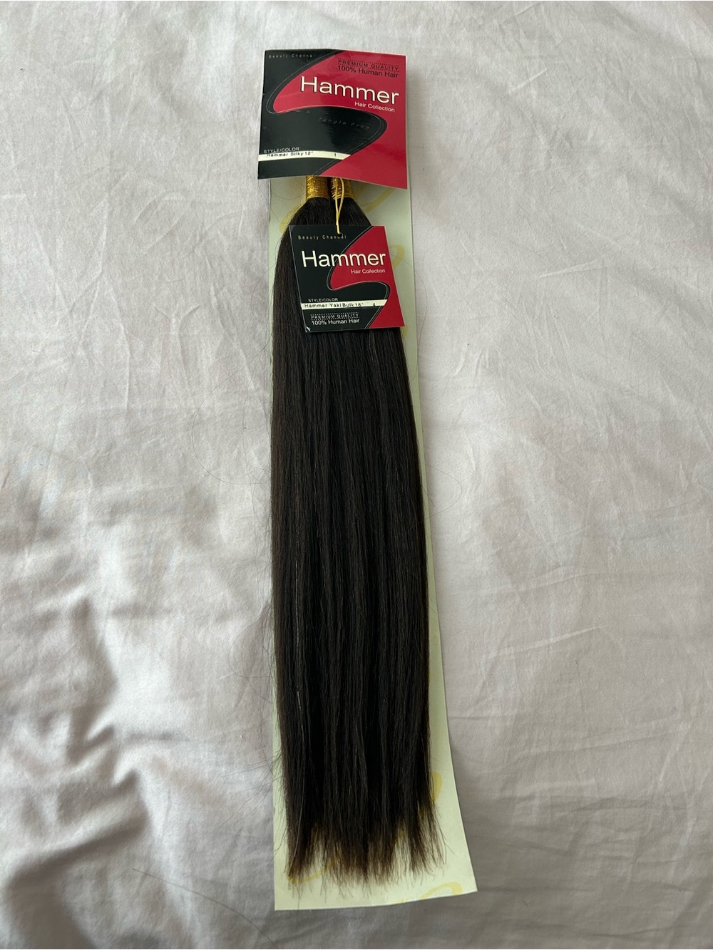 Hammer Hair Collection 12” Bulk Hair 100% Human Hair Color 1 Brown
